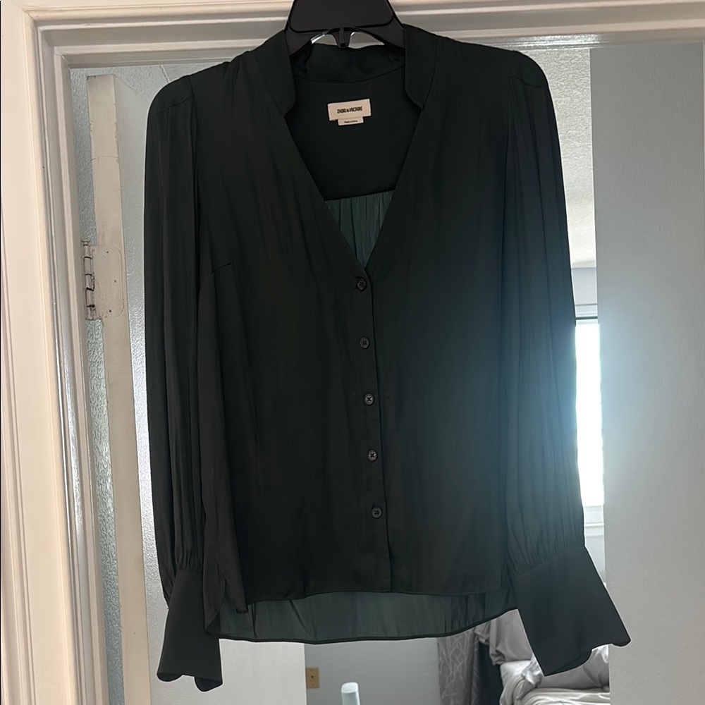 Zadig & Voltaire Long Sleeve Mandarin Collar Blouse